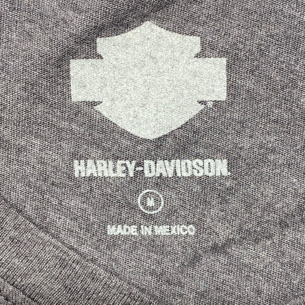 Harley Davidson Womens Gray V Neck T Shirt Freedom Isnt Quiet Graphic Tee Medium - Picture 4 of 11